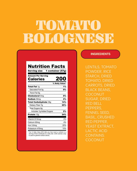 Lentiful - Low Sodium Tomato Bolognese Instant Lentils - 2 oz