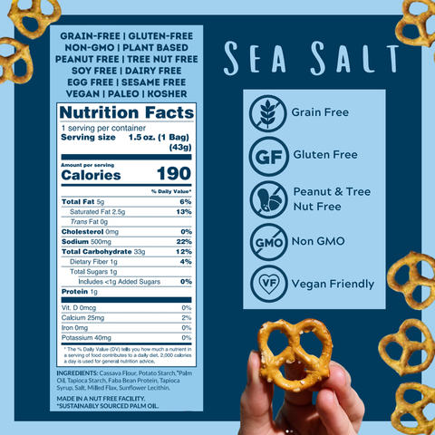 Savor by Suzie - Sea Salt Gluten & Grain-Free Pretzels Mini Bags - 1.5 oz