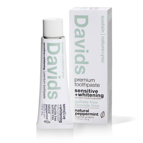 Davids Hydroxi™ - Travel size Sensitive + Whitening Nano-Hydroxyapatite Toothpaste, Peppermint - 1.75 oz