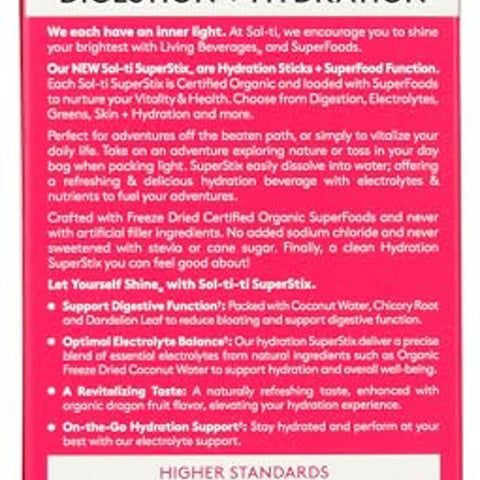 Sol-ti - Organic Dragon Fruit Lemon Hydration Plus Digestion - 7 Count