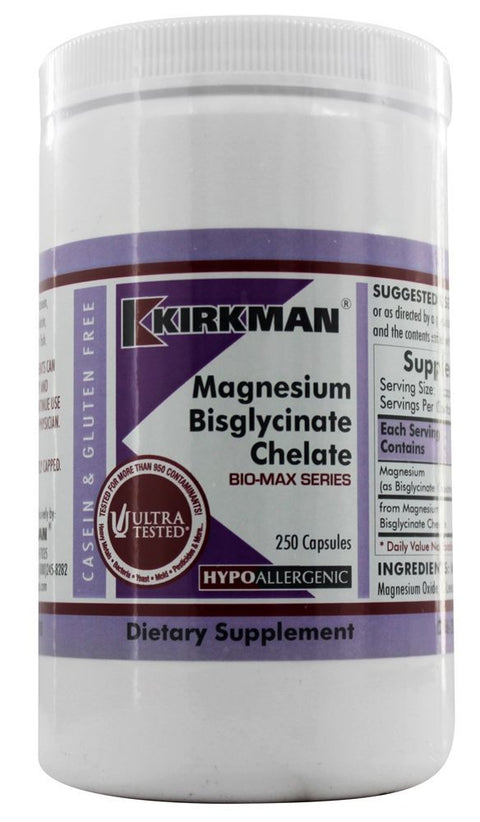 Kirkman - Magnesium Bisglycinate Chelate - 100mg - 250 Capsules
