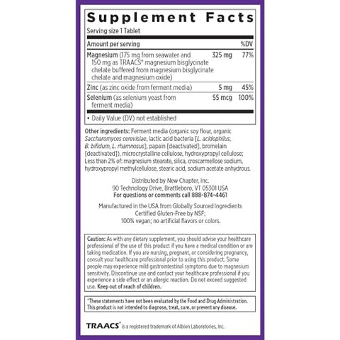 New Chapter - Magnesium + Selenium + Zinc - 30 Vegan Tablets