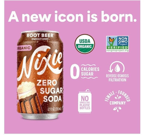 Nixie - Organic Zero Sugar Root Beer - 12 fl oz