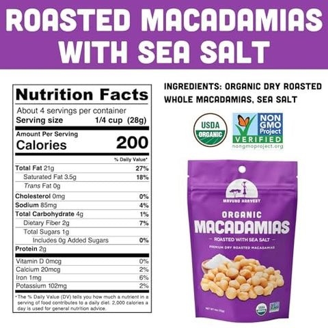 Mavuno Harvest - Organic Macadamias, Sea Salt - 4 oz