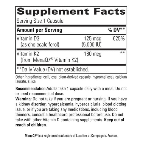 Integrative Therapeutics - K2 + D3 - 60 Capsules