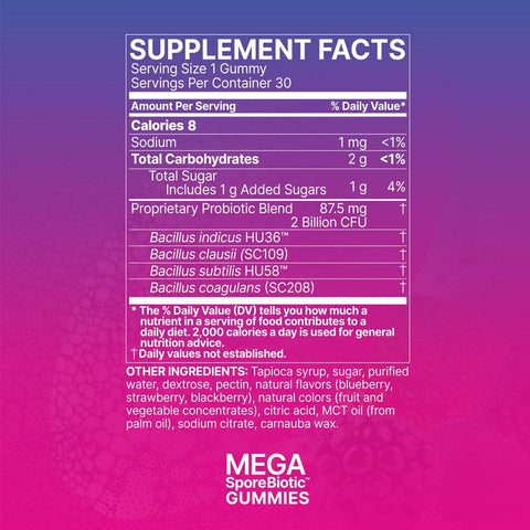 Microbiome Labs - MegaSporeBiotic Kids, Berry Blast - 30 Gummies