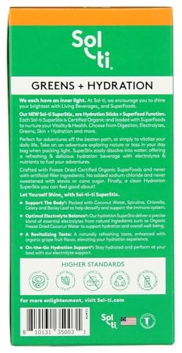 Sol-ti - Organic Chlorophyll Lemon Hydration Plus Greens - 7 Count