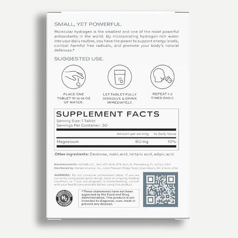 H2TAB - Molecular Hydrogen Tablets - 30 Count