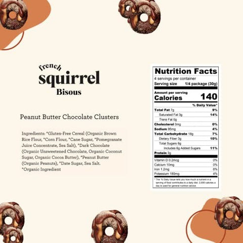 French Squirrel - Vegan Chocolate Peanut Butter Cereal Clusters - 4.2 oz