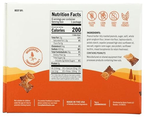 Quinn - Peanut Butter Filled Pretzel Nuggets, 6 snack packs - 1.5 oz