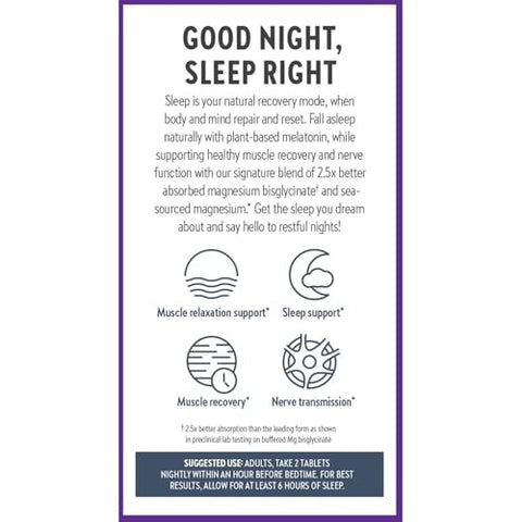 New Chapter - Magnesium + Melatonin - 60 Vegan Tablets