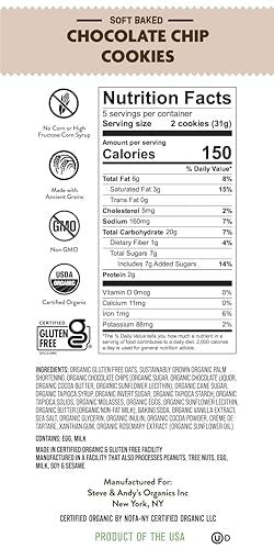 Steve & Andy's - Organic Soft Baked Chocolate Chip Cookies - 5.5 oz