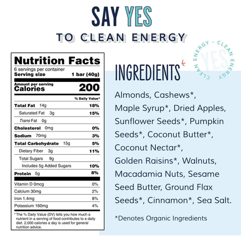 YES Bar - Premium Real Food Snack Bars - Apple Cinnamon Crisp - 1.4 oz