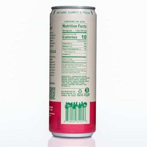 Bear Maple Farms - Clean Soda with Ginseng, Cran-Raspberry - 12 fl oz