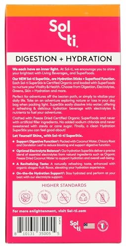 Sol-ti - Organic Dragon Fruit Lemon Hydration Plus Digestion - 7 Count