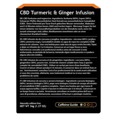 Buddha Teas - Organic CBD Turmeric Ginger Infusion Tea - 18 Bags