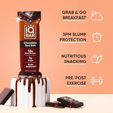 IQBAR - Salted Chocolate Protein Bars - 4 Count