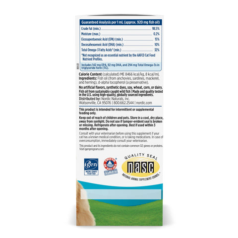Nordic Naturals - Omega-3 Cat, Unflavored - 2 fl oz w/ dropper