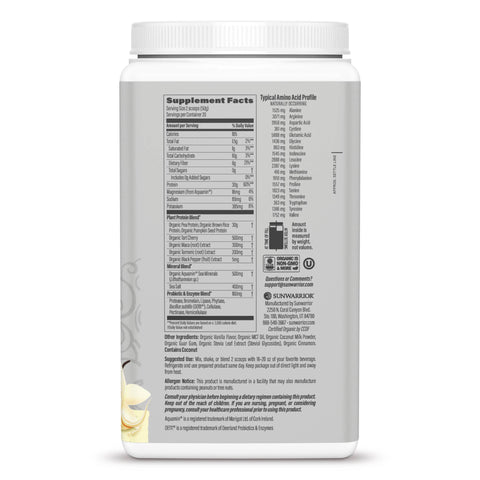 Sunwarrior - Active Protein Gluten-Free, Vanilla - 13.2 oz
