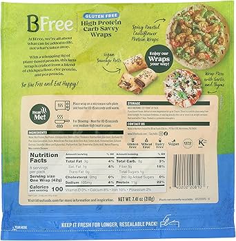 BFree - Gluten Free High Protein Tortilla Wraps - 7.4 oz
