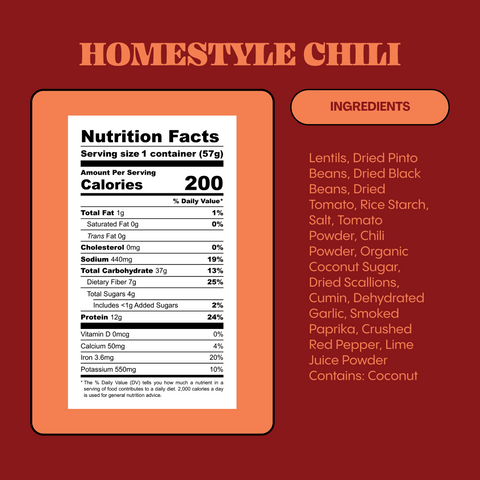 Lentiful - Homestyle Chili Instant Lentils - 2 oz