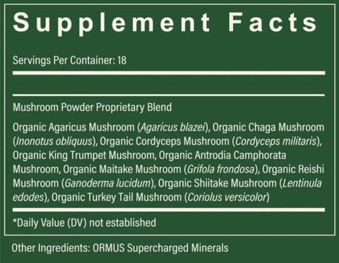 Global Healing Center - Organic Mushroom Blend Powder - 5.3 oz