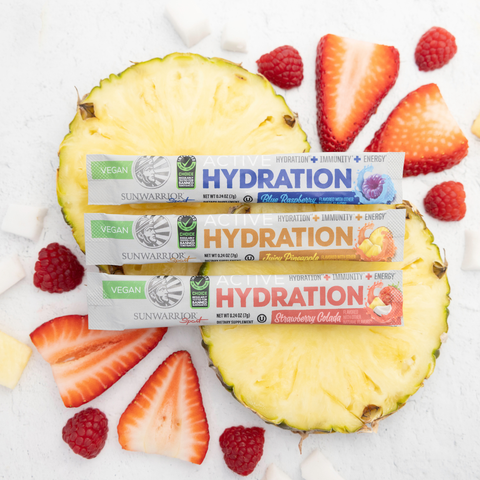 Sunwarrior - Juicy Pineapple Active Hydration Sticks - 18 Sticks