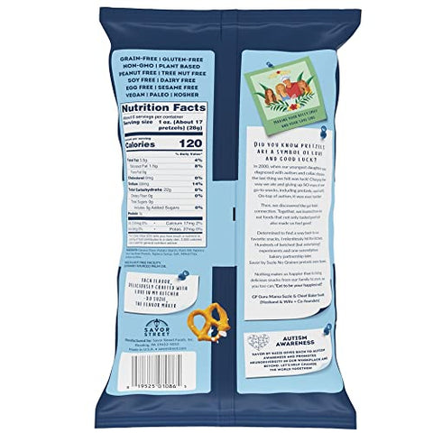 Savor By Suzie - Grain-Free GF Pretzels, Sea Salt  - 6.5 oz