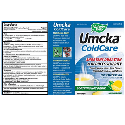 Nature's Way - Umcka Cold Relief Lemon Soothing Drink - 10 Packets