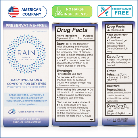 RAIN - Daily Preservative-Free Eye Drops - 0.33 fl oz