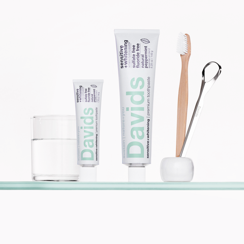 Davids Hydroxi™ - Travel size Sensitive + Whitening Nano-Hydroxyapatite Toothpaste, Peppermint - 1.75 oz