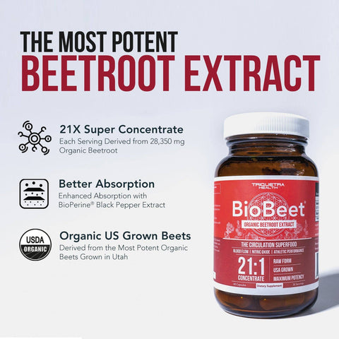 Triquetra Health - BioBeet Organic Beetroot Extract - 60 Vegan Capsules
