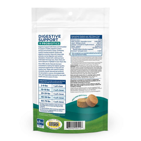 Nordic Naturals - Pet Digestive Support + Probiotics - 30 Soft Chews