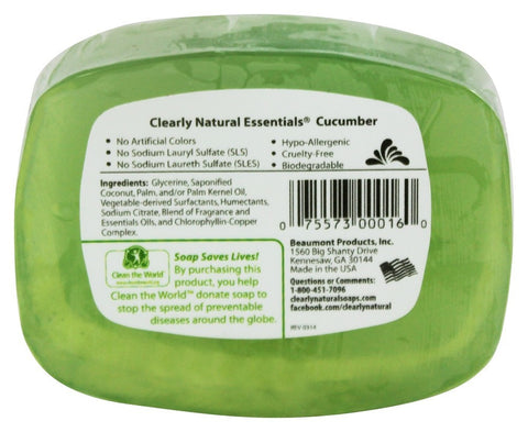 Clearly Natural - Cucumber Soap - 4 oz