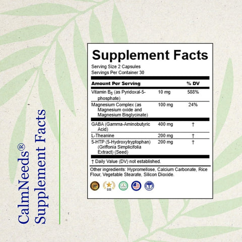 Neuro Needs - CalmNeeds  - 60 Vegetarian Capsules