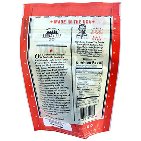 Louisville Vegan Jerky Co - Smoked Black Pepper - 3 oz