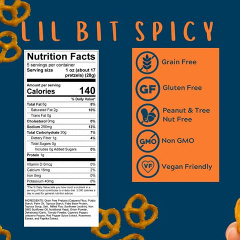 Savor By Suzie - Grain-Free GF Pretzels, Lil Spicy - 5 oz