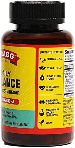 Bragg - Apple Cider Vinegar + Ashwaganda - 90 Vegan Capsules