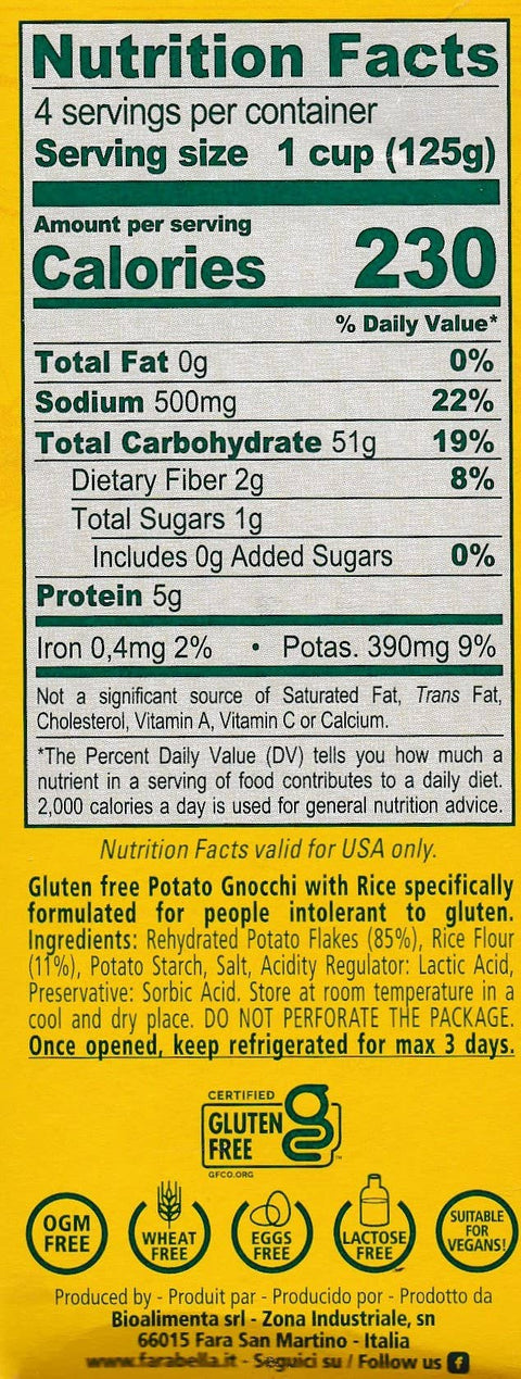 Farabella Gluten-Free - Potato Gnocchi - 17.6 oz