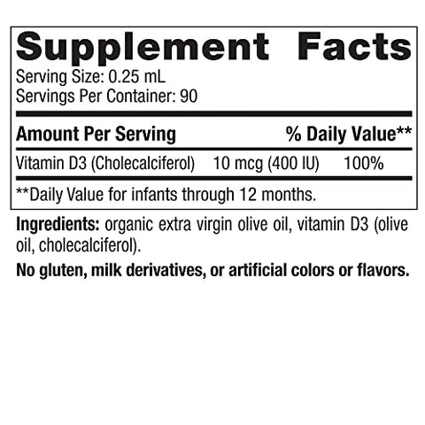 Nordic Naturals - Baby's Vitamin D3 400IU - 0.76 oz
