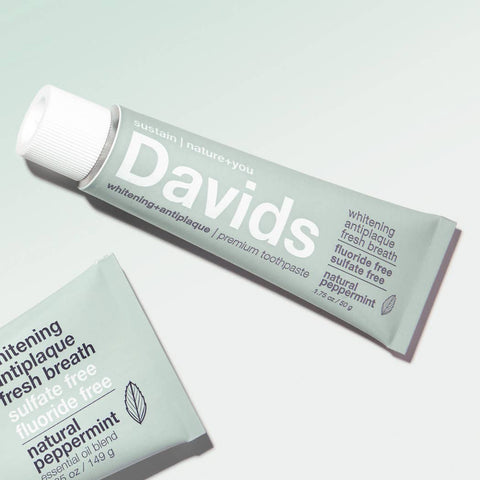 Davids - Travel Size Whitening + Antiplaque Toothpaste, Peppermint - 1.75 oz
