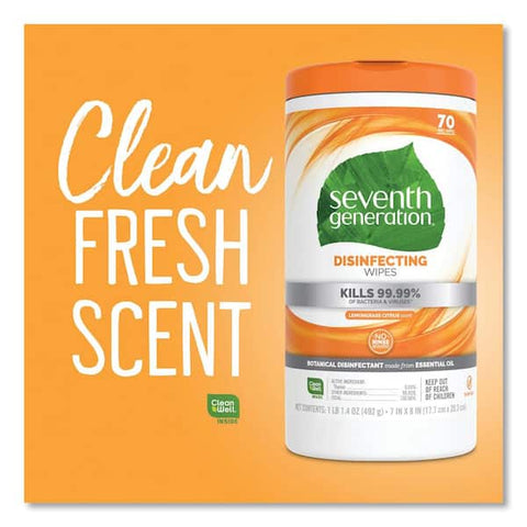 Seventh Generation - Disinfecting Wipes, Lemongrass Citrus - 70 Count