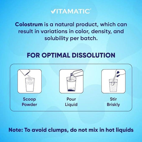 Vitamatic - Bovine Colostrum Powder, Unflavored - 2000mg - 120 g