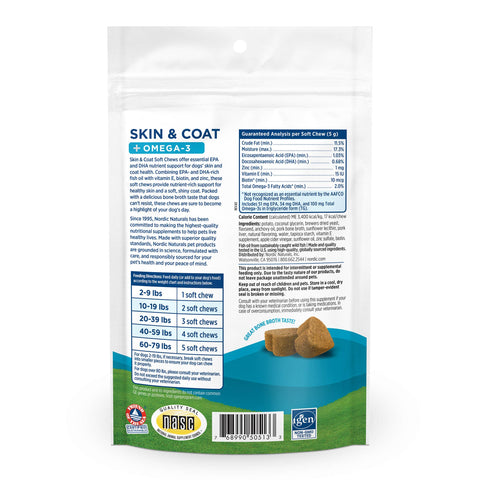Nordic Naturals - Dog Skin & Coat + Omega 3 - 30 Soft Chews