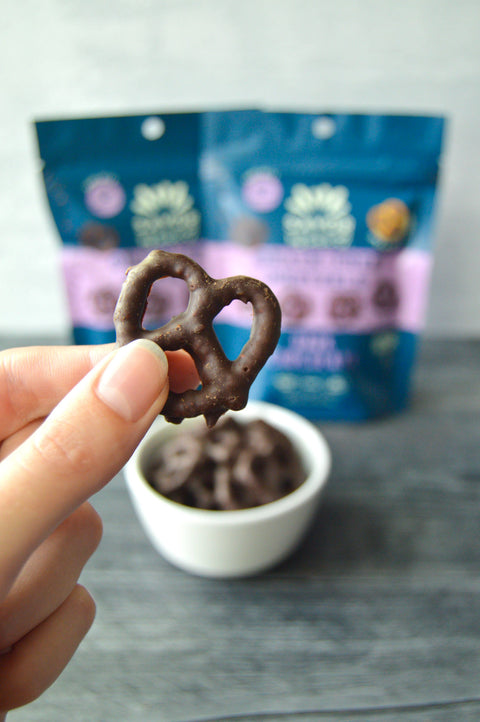 Savor by Suzie - Vegan Dark Chocolate Gluten & Grain-Free Pretzels - 3.5 oz