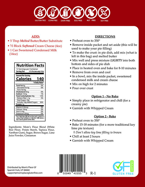 Mom's Place Gluten Free -  Key Lime Pie Mix - 15.5 oz