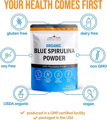 Lone Star Botanicals - Organic Blue Spirulina Extract Powder - 1.06 oz