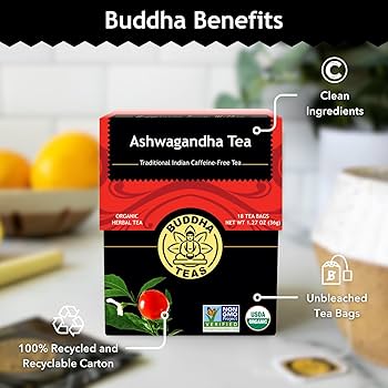 Buddha Teas - Organic Ashwagandha Tea - 18 Bags