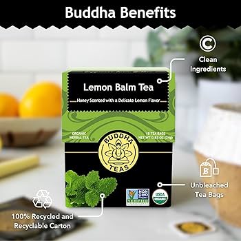 Buddha Teas - Organic Lemon Balm Tea - 18 Bags