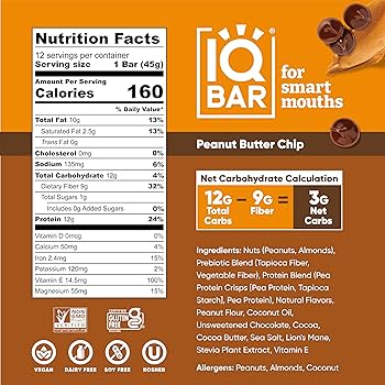 IQ Bar - Peanut Butter Chip Protein Bar - 1.6 oz